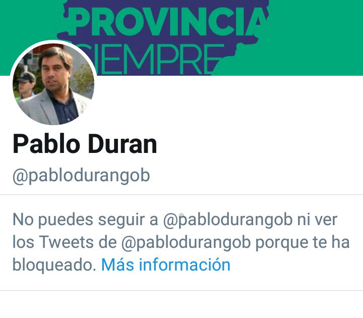 AdnChubut's tweet photo. Me bloqueaste #PabloDuran Liberarme si para eso SOS experto y #SantiagoMaldonado ?? https://t.co/AC3kWUGeuB