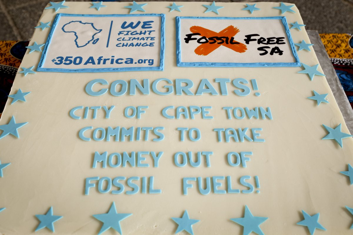 Celebration Time! 🎉 🎂  We salute the city of CapeTown(<a href="/CityofCT/">City of Cape Town</a>) for their commitment to divesting from the deadly fossil fuels. #fossilfree