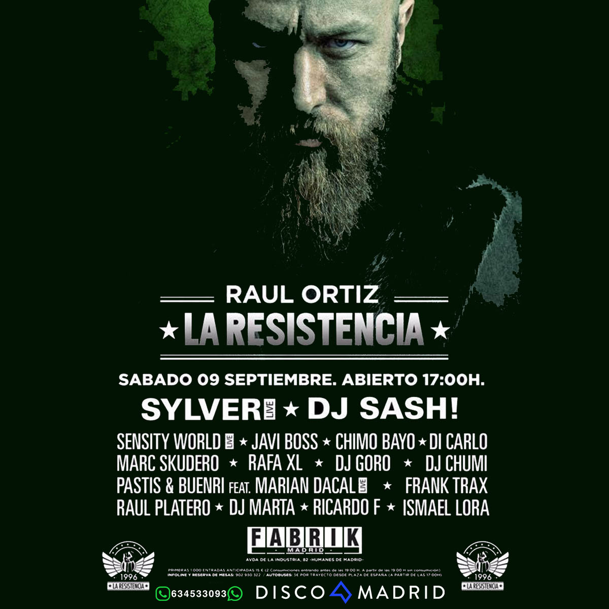 Discomadrid's tweet photo. #LaResistencia vuelve el sábado 9 de Septiembre a FABRIK. Lo mejor del Dance y Remember. Entradas y reservas VIP: https://t.co/M4g6GRu9IH https://t.co/ZXKYaOfNwO