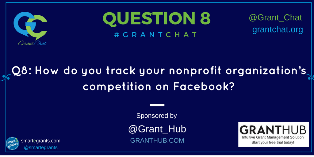 Grant_Chat's tweet photo. Q8: How do you track your #nonprofit organization’s competition on @Facebook ? #grantchat https://t.co/UHM4Xb8SdR