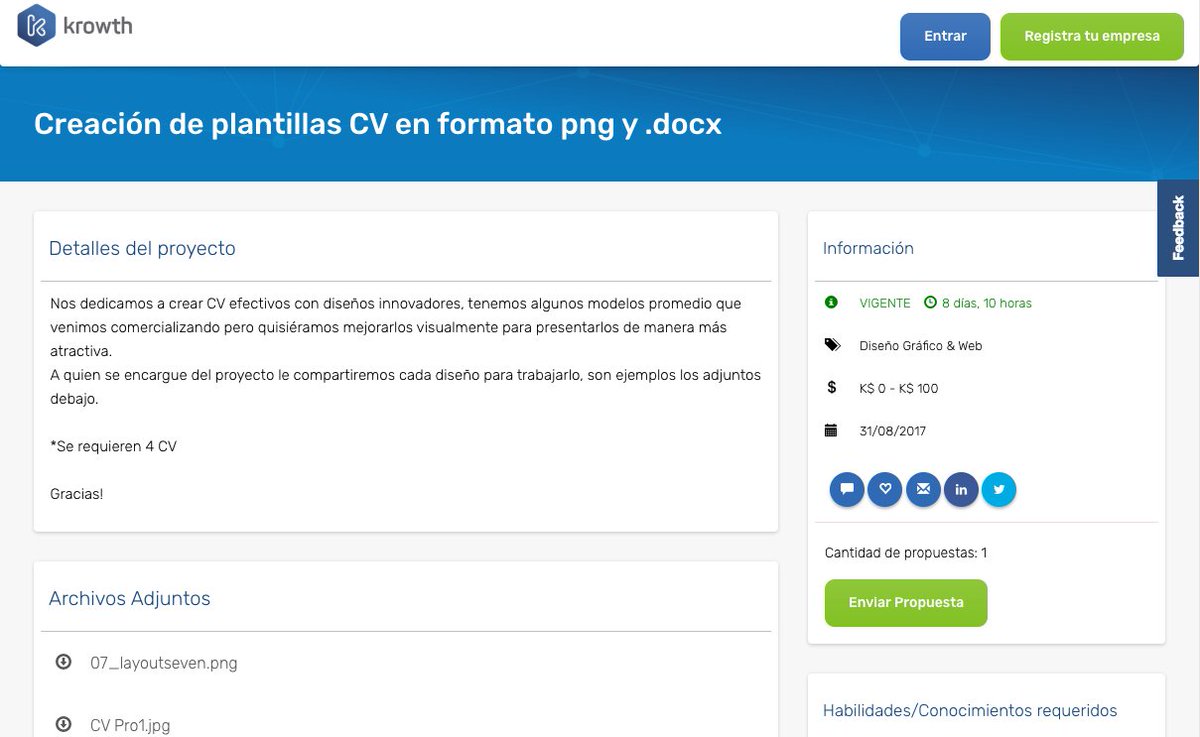 krowth's tweet photo. 📥 Proyecto de #DiseñoGrafico desde #Chile, suma tu empresa a la red de Krowth y presenta tu propuesta aquí: https://t.co/ISv0xL845s https://t.co/bkZAglMSgT
