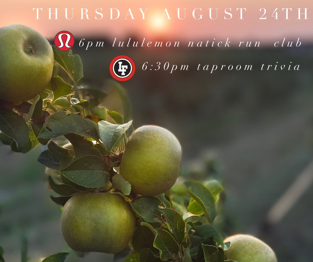 LFBeerandCider's tweet photo. 3-mile farm fun run & trivia this Thursday @ The Lookout Taproom! #taproom #trivia #runclub #farmingstrong #craftcider #lookoutfarm https://t.co/OrSmXr1mEN