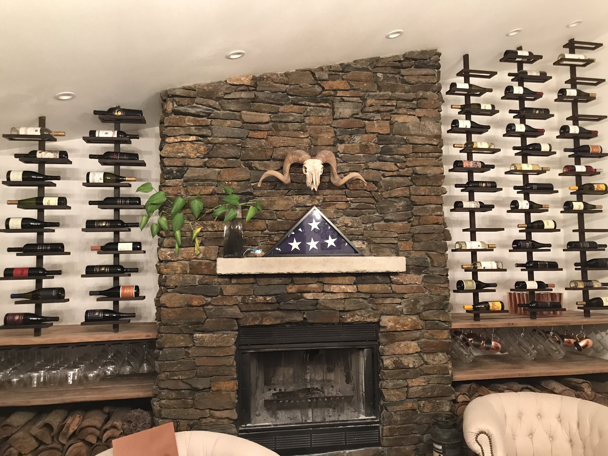 Fireplace wine rack sale