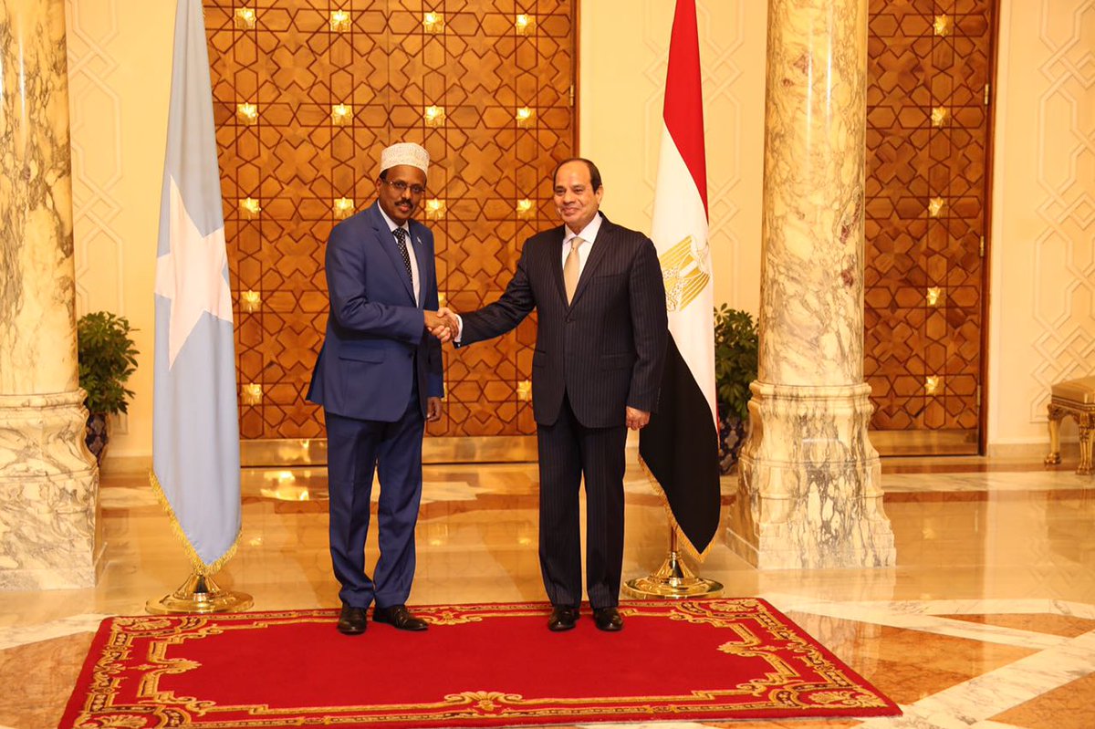 M_Farmaajo's tweet photo. I thank President @AlsisiOfficial and the people of #Egypt for the warm reception accorded to me and my delegation.  #EgyptStateVisit https://t.co/zaWbnnB4tP
