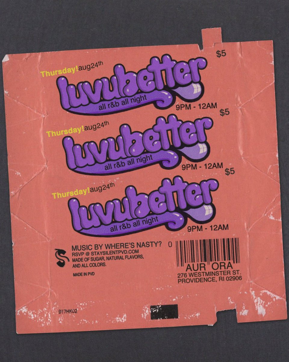 #LuvUBetter | all R&amp;B, all night 💕

🗓: Thursday 8/24
📍: <a href="/AuroraProv/">Aurora Providence</a> 
⏰: 9PM - 12AM
🎧:… rudeboyy.com/2017/08/22/eve…