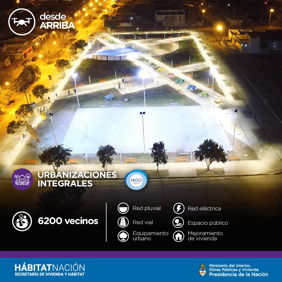 Mirá como se ve #DesdeArriba la urbanización integral del Barrio Ramón Abdala de Rosario de la Frontera, #Salta.