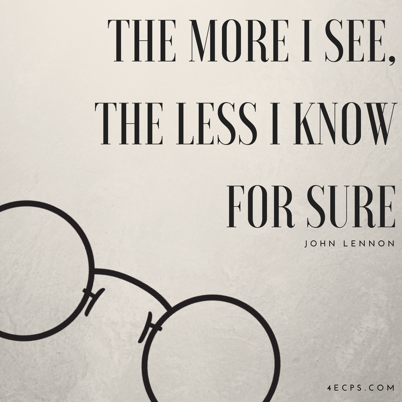4ECPS's tweet photo. "The more I see, the less I know for sure" - John Lennon #vision #johnlennon #eyecare #optometry #4ecps https://t.co/oX8hlT4tGg