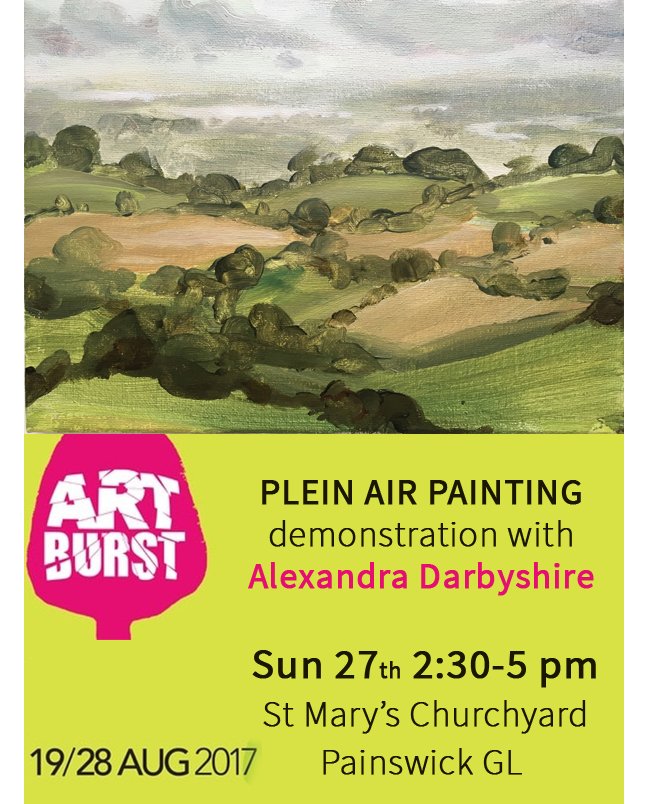 gl5_art's tweet photo. Visit @gl5_art 's Alexandra Darbyshire at Painswick Village's @ArtburstPainswk fest this Sunday 2:20-5 pm for her painting demo https://t.co/dqsoCTqgz9