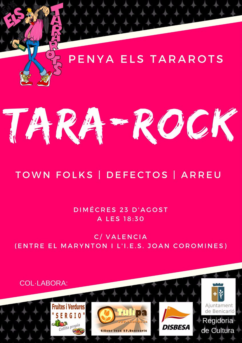 ArreuOficial's tweet photo. Demà a les ⏰ 18:30h nou concert🎸 al #TaraRock de 📍Benicarló. Gràcies a @penyatararots per contar amb #Arreu 🤘! https://t.co/ElSvgikhJL