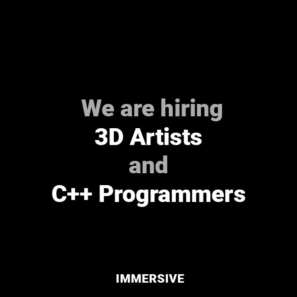 ImmersiveMtl's tweet photo. We are hiring 3D Artists and C++ Programmers!
https://t.co/VvBlFPfSkr

#Montreal #jobs #programmers #3d https://t.co/uudsyImQm4