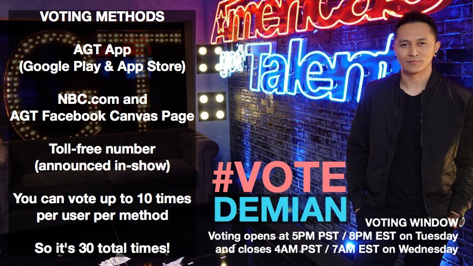 How to vote for me <a href="/AGT/">America’s Got Talent</a> #AGT #AGTDemian #VoteDemian