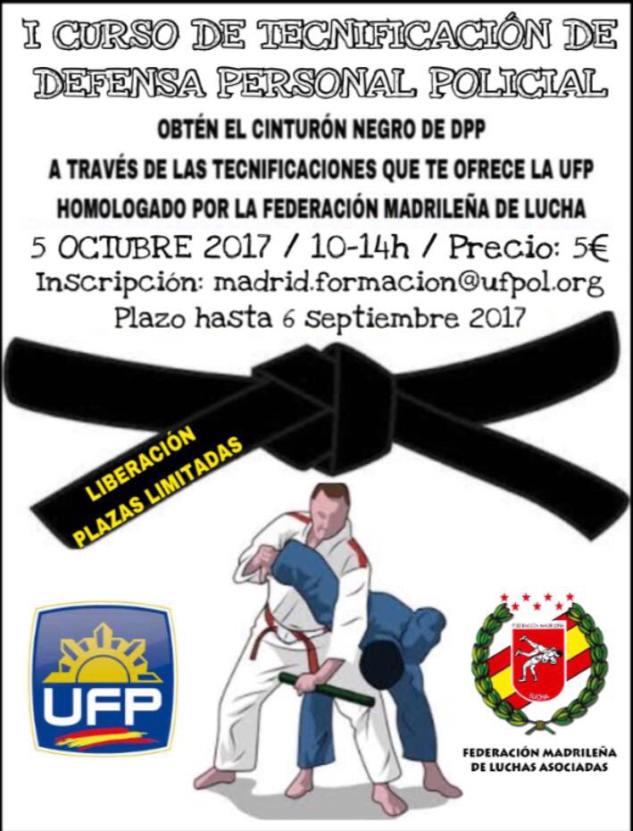 UFP_MADRID's tweet photo. Con la UFP puedes obtener el cinturón negro de Defensa Personal Policial, solo afiliad@s, homologado por FML #defensapersonal #formacionufp https://t.co/JZAc8RCDUn
