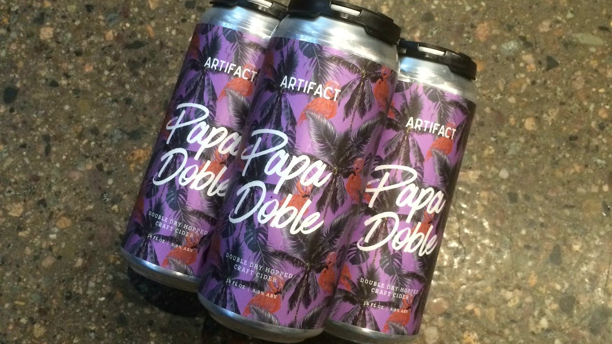 cbc_fortpoint's tweet photo. NEW: Papa Doble is a DDH Cider from @ArtifactCider - also got fresh cans of Perception Shift! #craftcider #MAcider #Boston #fortpoint https://t.co/3RsBLbpLbj