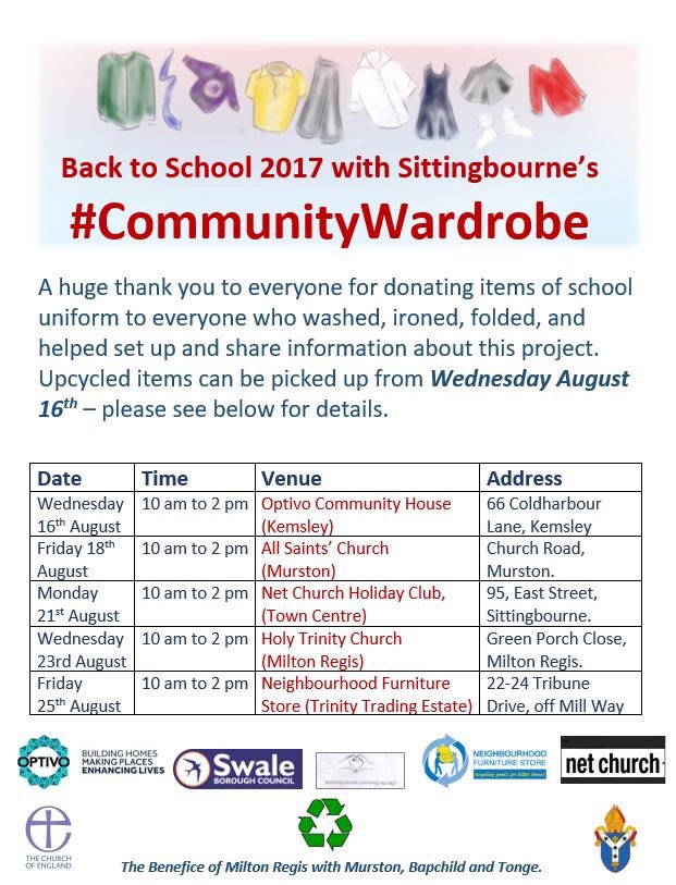 revlesleyjones's tweet photo. Tune in to @bbcsoutheast today &amp; see the #CommunityWardrobe in action. 
Wed #HolyTrinityMiltonRegis &amp; Fri#NeighbourhoodFurniture Store https://t.co/dFYKHCzgDh