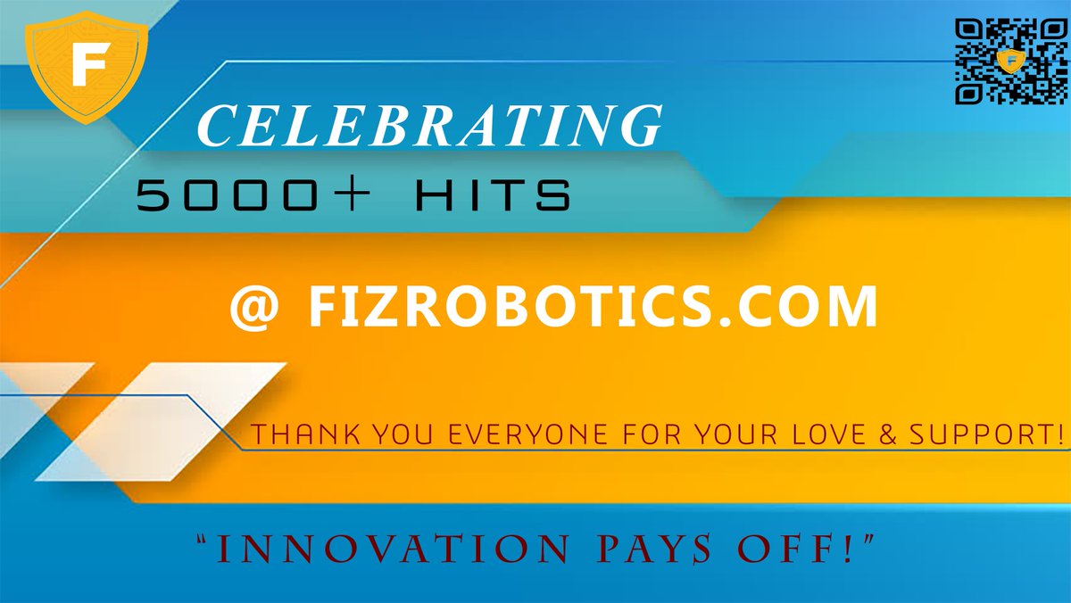FIZ_Robotics's tweet image. #FIZ_Robotic_Solutions
#Innovation_Pays_Off 
#Engineering_Projects 
#Best_Company_In_Town
#5000_Hits_FIZrobotics
#Celebration_Time