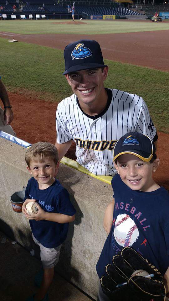 Andyblasser's tweet photo. @Nick_Solak great game last night! The boys had a wonderful time and enjoyed their autograph! https://t.co/pJKZ2FwExC