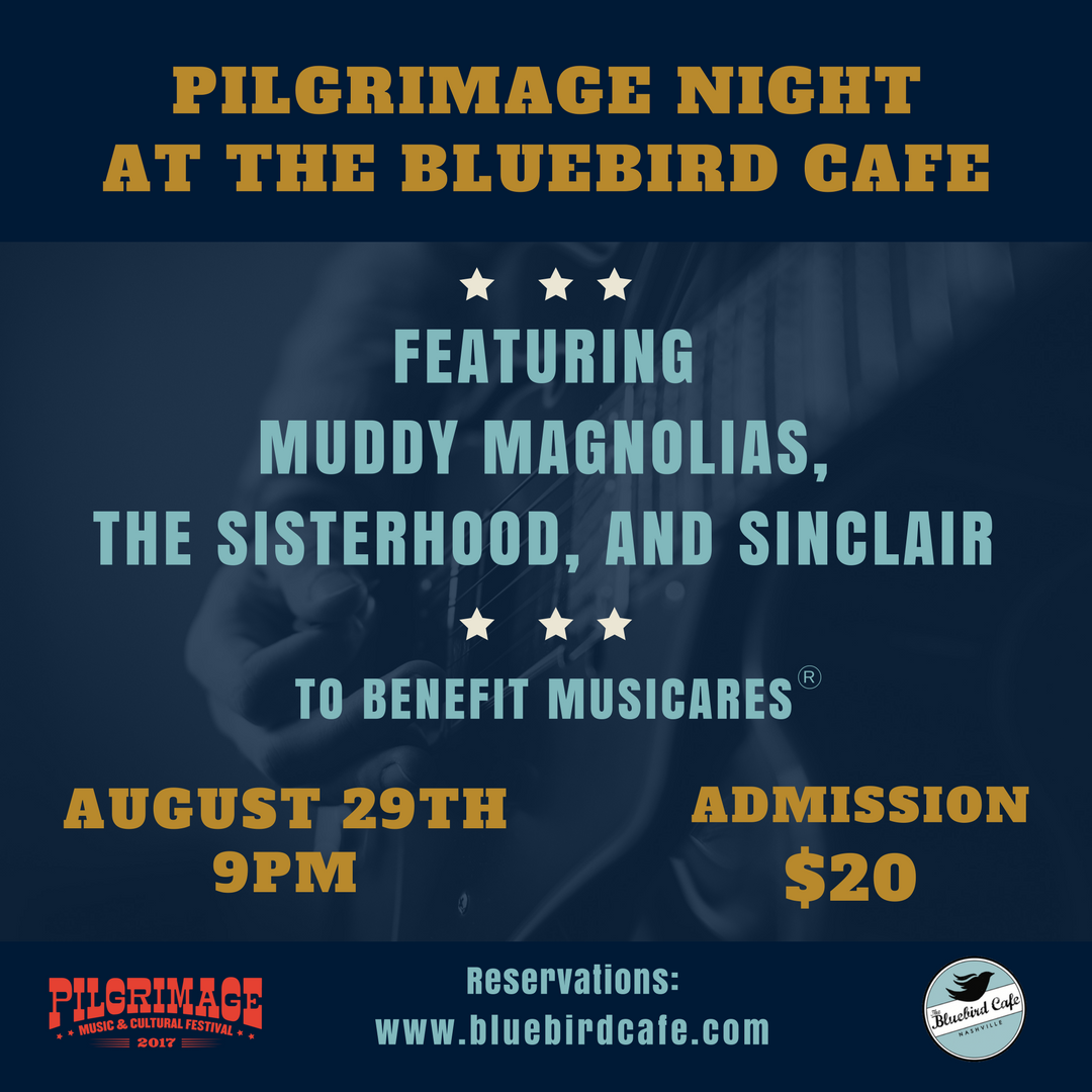 Muddy Magnolias (@muddymagnolias) on Twitter photo ONE WEEK until <a href="/PilgrimageFest/">Pilgrimage Festival</a> Night at <a href="/BluebirdCafeTN/">The Bluebird Cafe</a>! Excited take part in benefitting the amazing <a href="/MusiCares/">MusiCares</a>! 💕 bluebirdcafe.com ONE WEEK until <a href="/PilgrimageFest/">Pilgrimage Festival</a> Night at <a href="/BluebirdCafeTN/">The Bluebird Cafe</a>! Excited take part in benefitting the amazing <a href="/MusiCares/">MusiCares</a>! 💕 bluebirdcafe.com