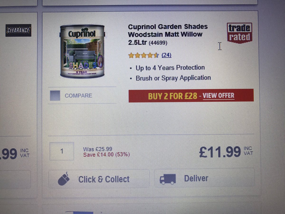 simondoherty1's tweet photo. @Screwfix £11.99 for one or two for £28.00, now let me think about that? https://t.co/CyAncVfits