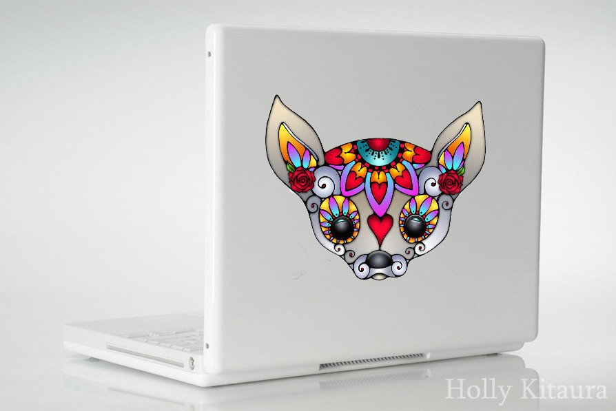Hollyvision's tweet photo. Chihuahua sugar skull vinyl decal. #sugarskull #sugarskulldecal #chihuahuasofinstagram #chihuahualife #chihuahualove https://t.co/RjQdfnSi7A