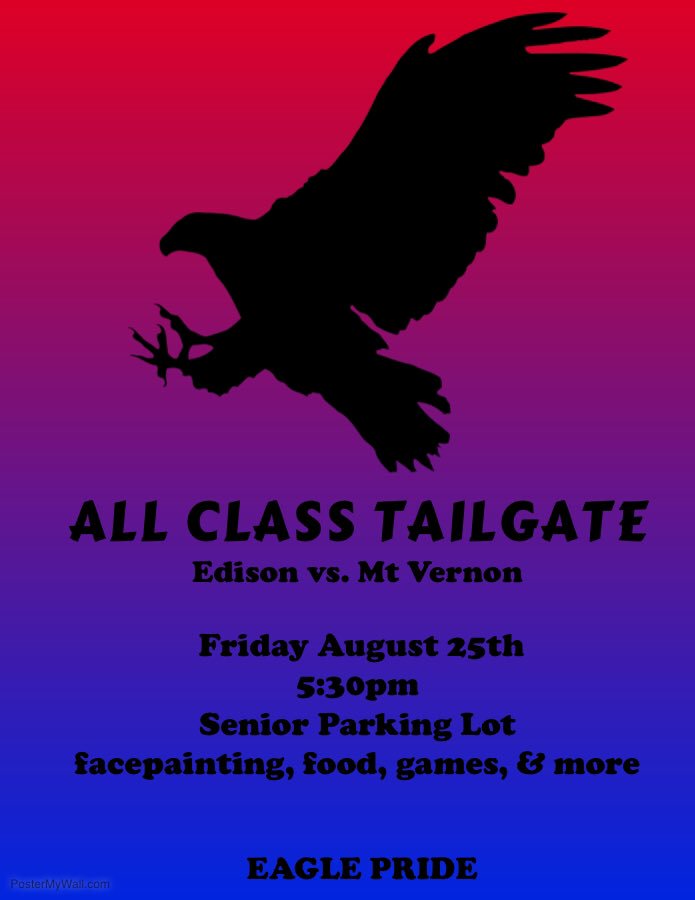 FOOTBALL SEASON STARTS THIS FRIDAY! ITS AN AMERICA OUT 🔴⚪️🔵 MAKE SURE TO COME TO THE TAILGATE AND GAME TO SHOW YOUR EAGLE PRIDE!