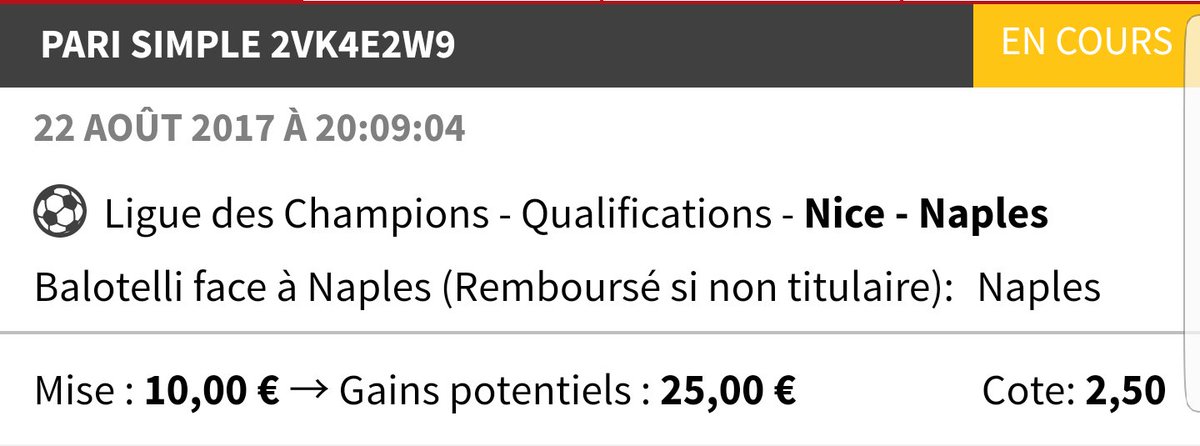 GabeyProno's tweet image. Wina à du se planter sur la côte 😅
Donc je vous fait profiter de la Value!

Naples marque + que Balotelli 
🔊2,50 🔥😉

♻️RT♻️

#ParionsSport