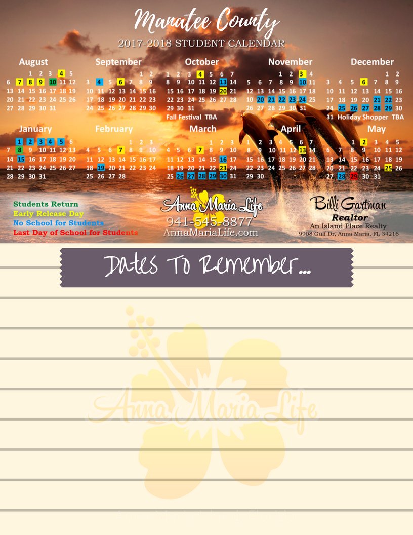 AnnaMariaLife's tweet photo. Manatee County Moms and Dads: Click the link for your free printable fridge worthy Manatee County Student Calendar! https://t.co/USRe7vUkWD https://t.co/eWy4hJBZDY