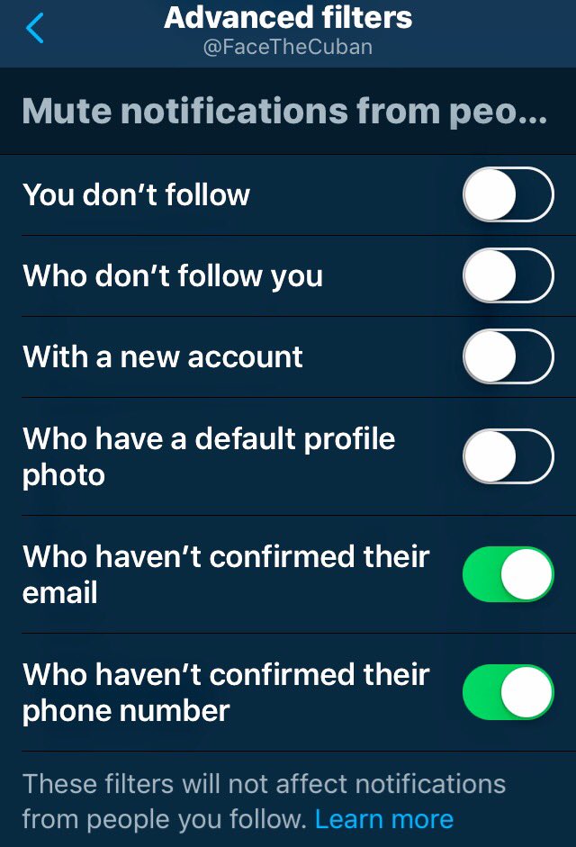 FaceTheCuban's tweet image. Best use of your time  #Settings&amp;amp;Privacy #Notifications #AdvancedFilters #Believe when I say it makes your @Twitter experience a lot better!