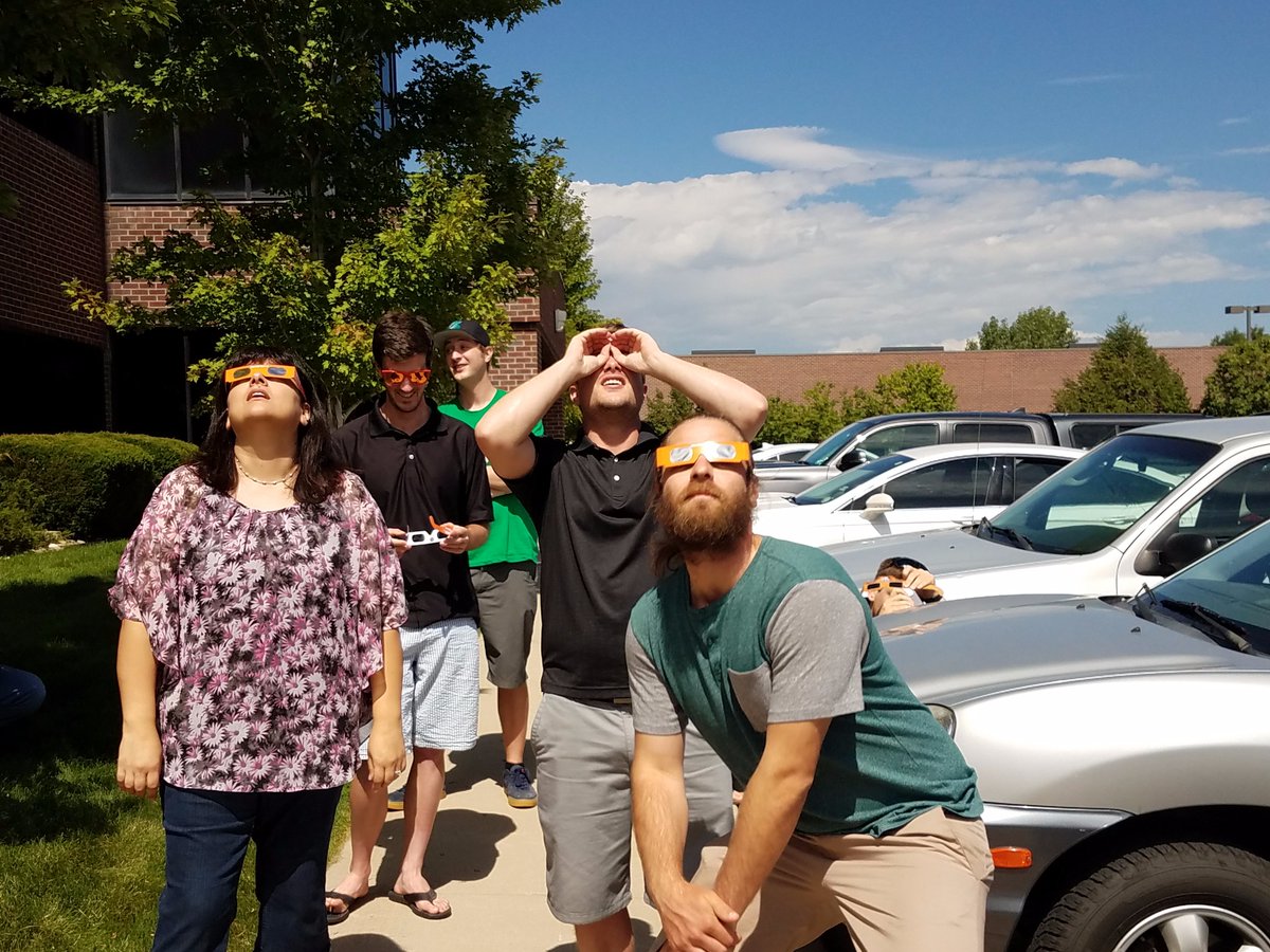 restnmanager's tweet image. Just the Service Software crew checking out the Eclipse yesterday. Don't think the hand binoculars worked out to well #Eclipse #Restoration