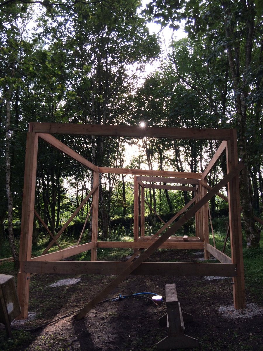 LittleMenherion's tweet photo. With a little help from our friends @either0r and @emmabean1 we successfully built and stood up the 2nd part of Log Jam today 😀 https://t.co/KX4KBaYJ1P