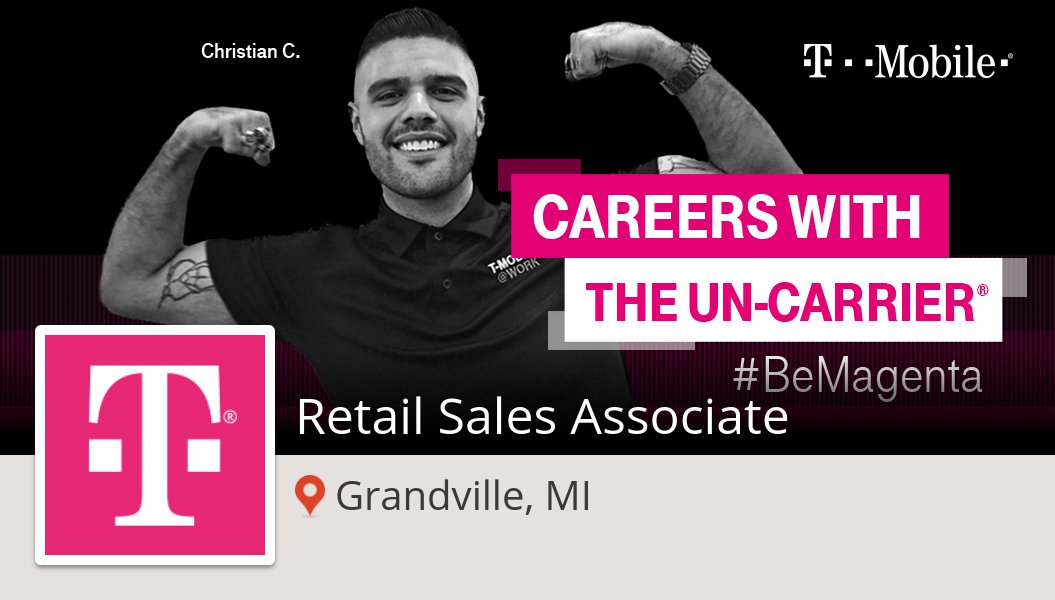 TMOGrandville's tweet photo. #Retail #Sales Associate (#Grandville) at #TMobileCareers #job https://t.co/j2yXPlcTwT #BeMagenta https://t.co/9ovt8WqEyV