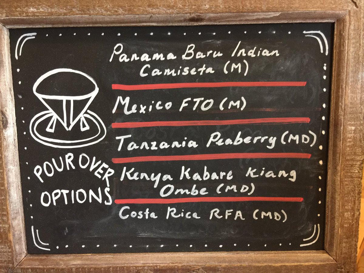 EcoCafeStJacobs's tweet photo. Current pour over coffee options! 
☕️☕️☕️☕️☕️
.
#EcoCafeSJ #StJacobsVillage #FairTrade #RoastedLocally #FreshCoffee #ExploreWR https://t.co/9FKNQEdp65