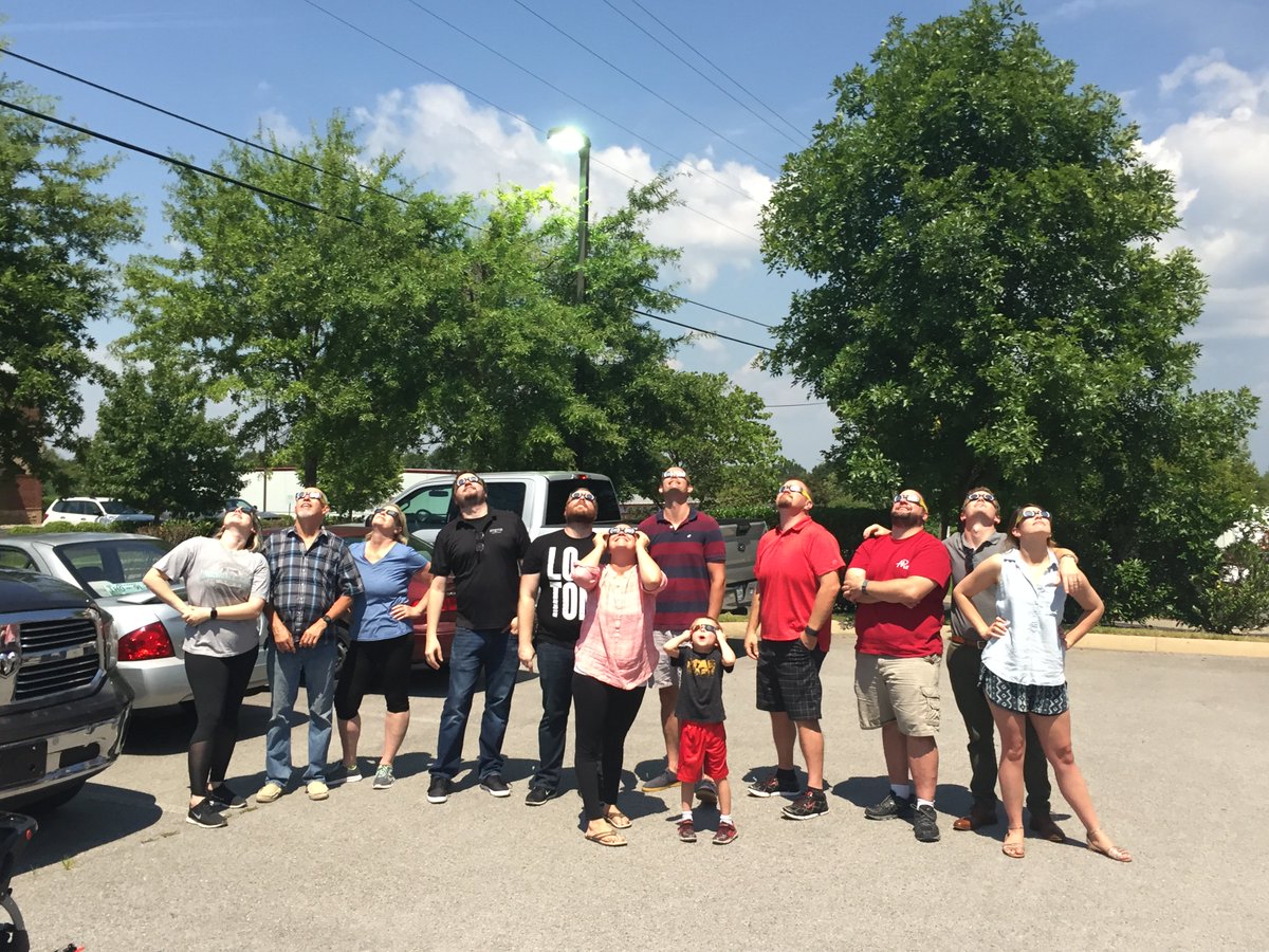 TomAtemaJr's tweet photo. Fun Monday! We worked. We wore cheap glasses. Weclipsed.
#TotalSolarEclipse2017 #AtemaPartners #APLive https://t.co/IXgieS95sK