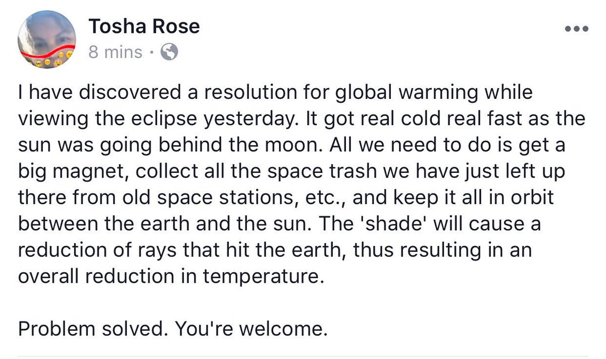 tosha_rose's tweet image. Global warming resolution #GlobalWarming #Resolution #issueresolved #thiswillfixit #science #nomoreproblems #getitdone