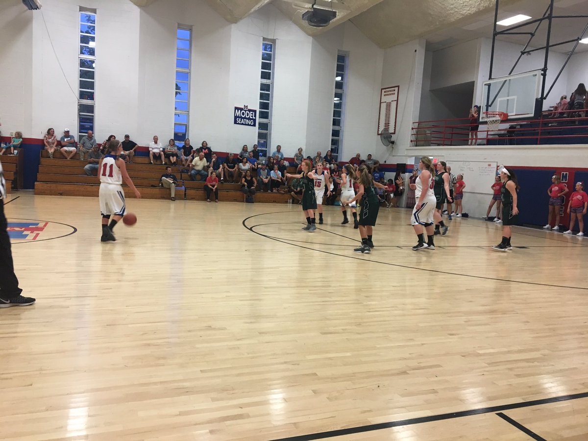 modelathletics's tweet photo. Middle school girls in action tonight! Sixth and seventh grade pulled out the W! Eighth grade lost a battle to Farristown. https://t.co/3x8BwrH4Ox