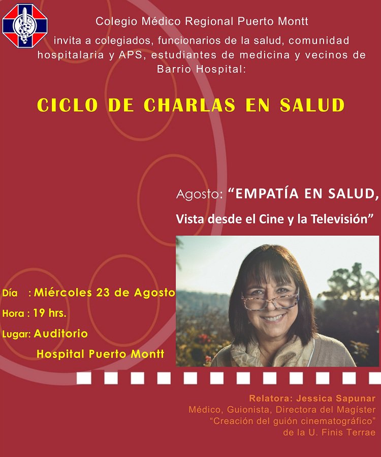 ColmedPtoMontt's tweet photo. Invitamos a la comunidad puertomontina a charla Empatía en Salud. Este miércoles, 19 hrs, Auditorio @comunicacionHPM https://t.co/qAlnY5VN77