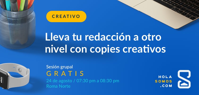 holasomos_'s tweet photo. Aprende a redactar copies DE IMPACTO en esta sesión presencial de Alejandro Ramos. ¡Aparta tu lugar ya! https://t.co/pqJE420m66 #HolaSOMOS https://t.co/rkFwYLfzn0