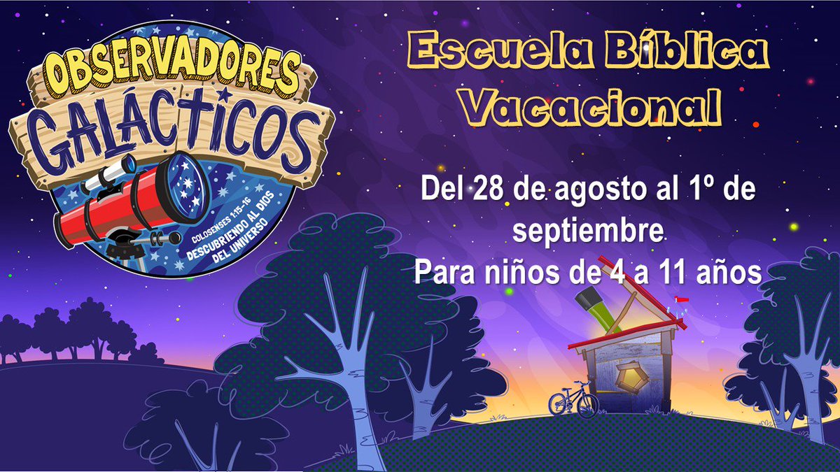MisioneraPeniel's tweet photo. Quedan pocos días para nuestra Escuela Bíblica Vacacional #EBV2017 #ObservadoresGalacticos SI tienes entre 4 y 11 años, te esperamos. https://t.co/B9JFF1UHF9
