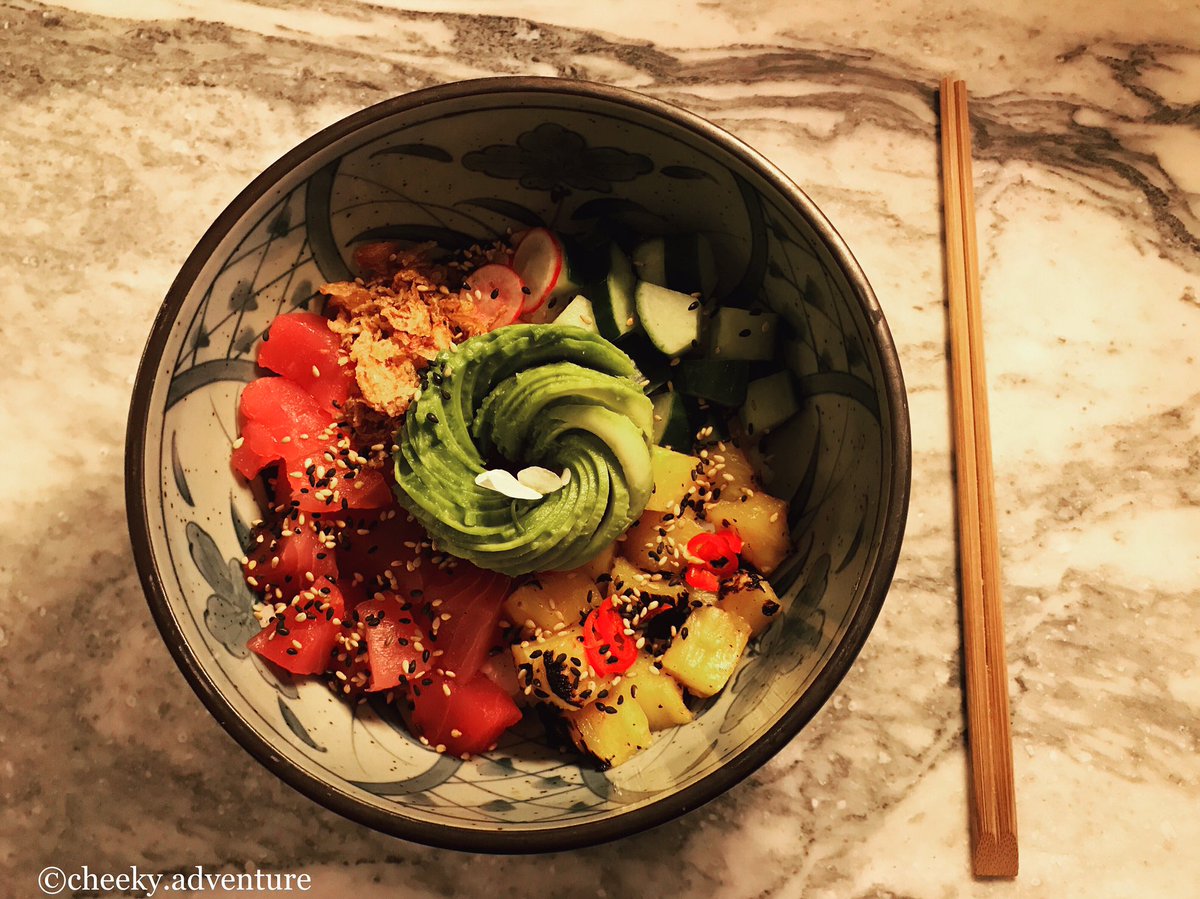 CheekyAdventure's tweet photo. Ahi Tuna Poké bowl. The lunch of champions! Would someone bring me this every day, please and thank you? #pokebowl #lunch #cheekyadventures https://t.co/qWrDeAuWdC