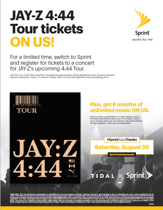 rob_ellefsen's tweet photo. 8/26 and 8/27 add a new line of service at my Chandler Sprint store, download Tidal and register for some FREE Jay Z tickets #sprint4arizona https://t.co/QowqBgXkQm