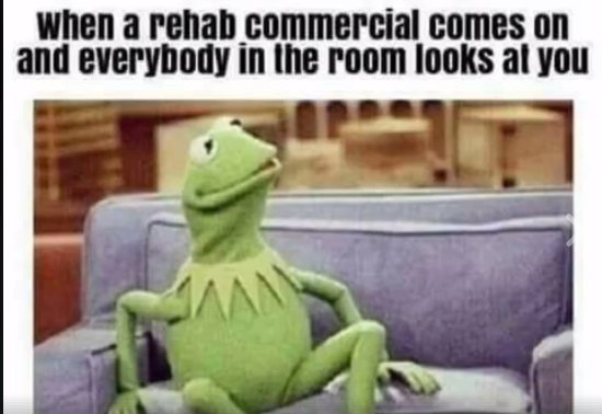 ImOnLakeTime's tweet photo. "When a #rehab commercial comes on &amp; everybody in the room looks at you" https://t.co/3FWP25U8jq