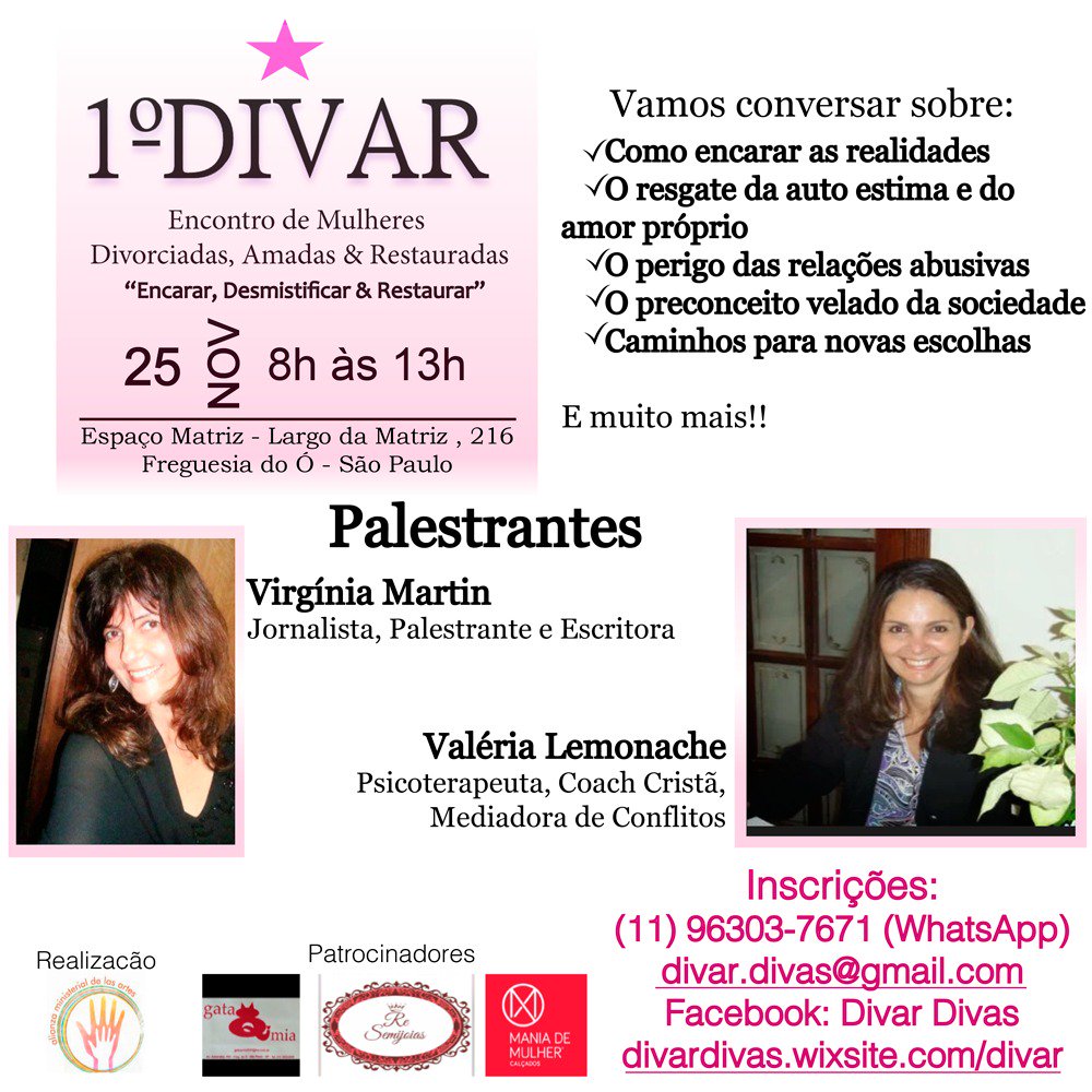 DivarDivas's tweet image. Inscreva-se ! Você não pode perder! #mulheres #mulherescristãs#mulher #mulherdivorciada