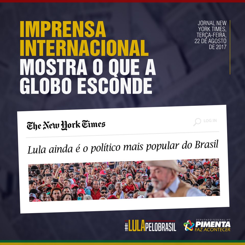Pimenta13Br's tweet image. O mundo reconhece o amor do povo brasileiro por Lula...menos a mídia do centro do país. jb.com.br/pais/noticias/…