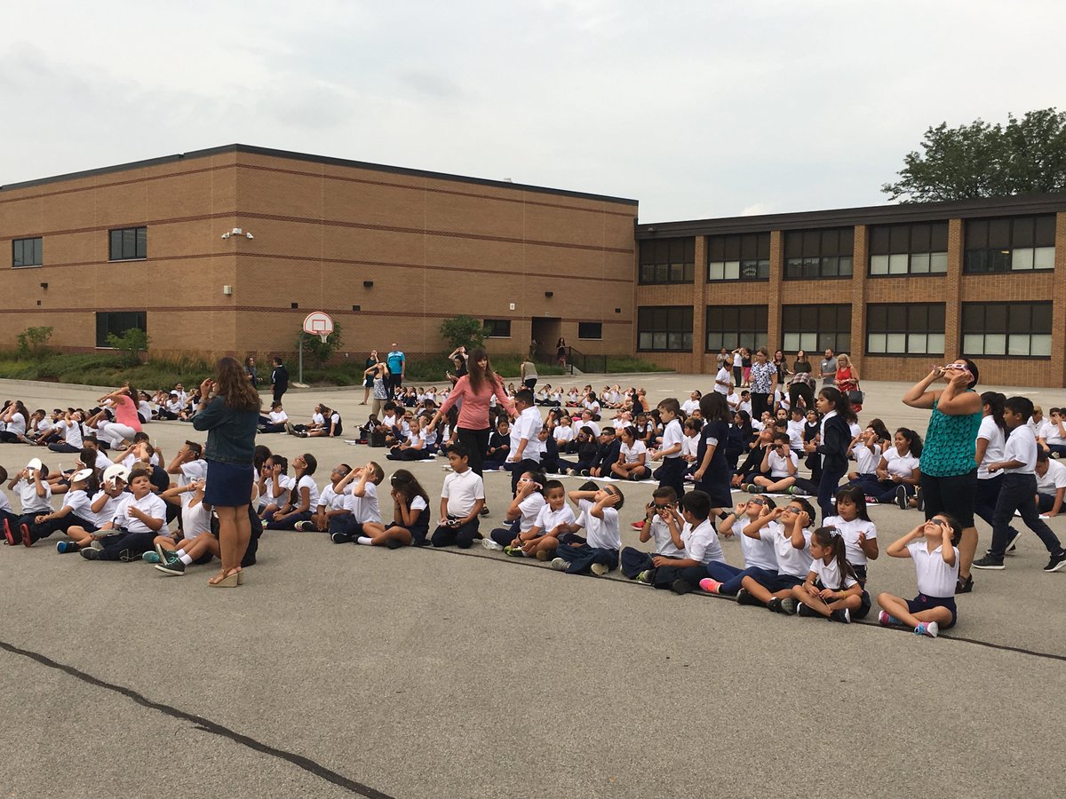 Westdale students and staff enjoying the solar eclipse yesterday #d83shines