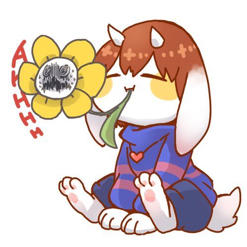 * ... [The fluffy child started eating an flower, the flower however started to scream.] 
* ...?
#OpenRP #Undertale