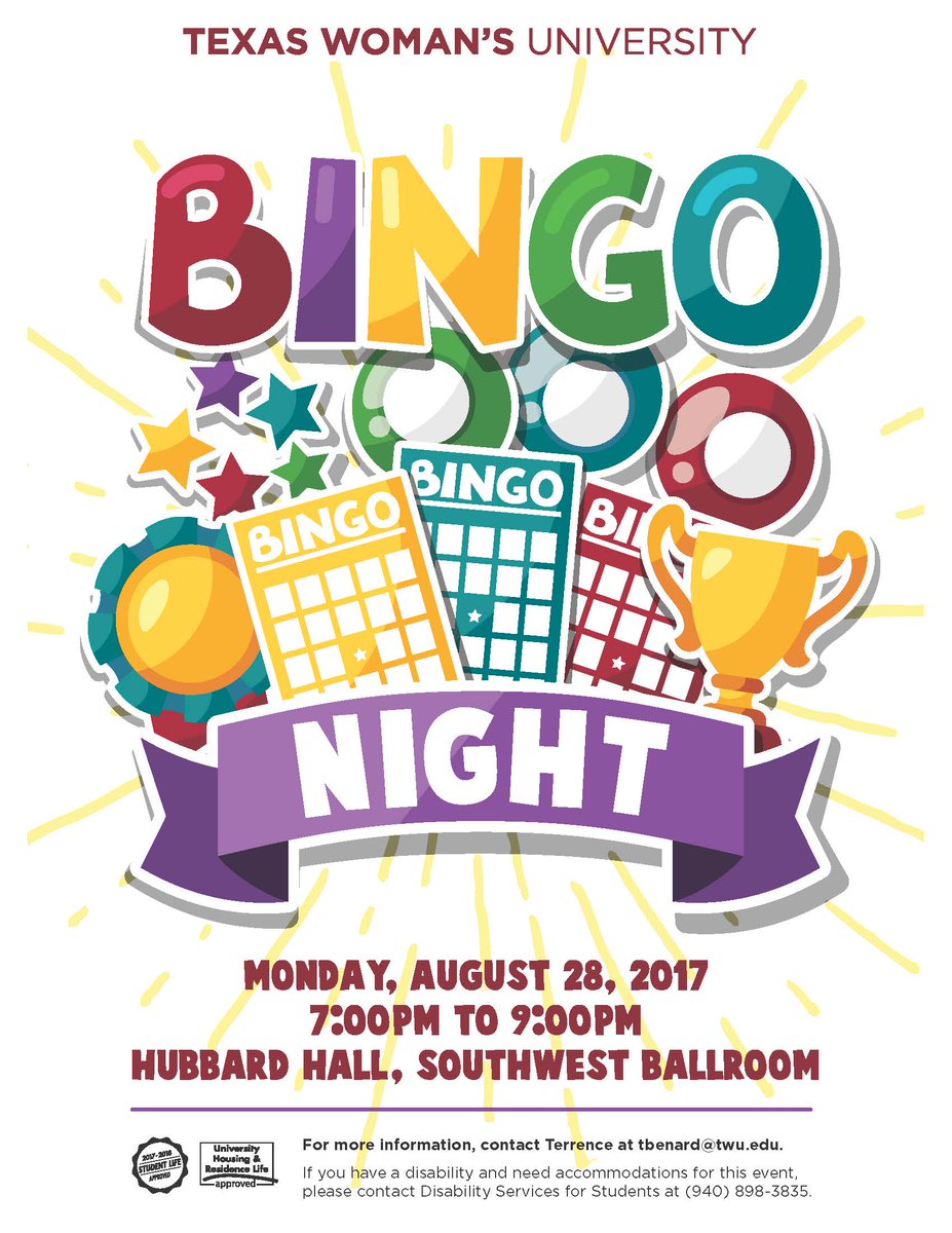 twurha's tweet photo. Kick off your semester with Bingo Night.
#TXWomans #txevents https://t.co/kULul0oj2A