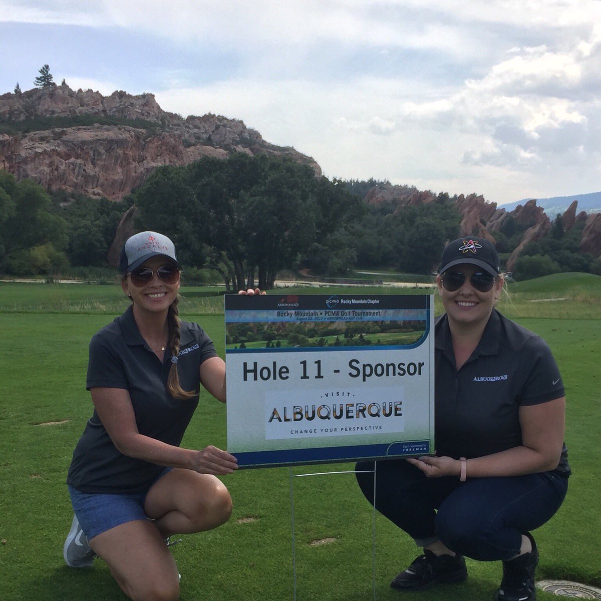 meganGastelum's tweet photo. Sheila and I had so much fun representing #ABQ at the @rm_pcma Golf Tournament today! Congratulations to all the teams! #meetABQ #TrueABQ https://t.co/4eR19jWWZ3