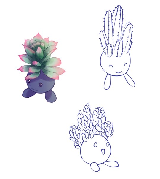 [wip] i sketched 3 of these guys &amp; i think it'd be faster to re-do all 3 in my usual style than to finish "painting" the next 2, jeez 