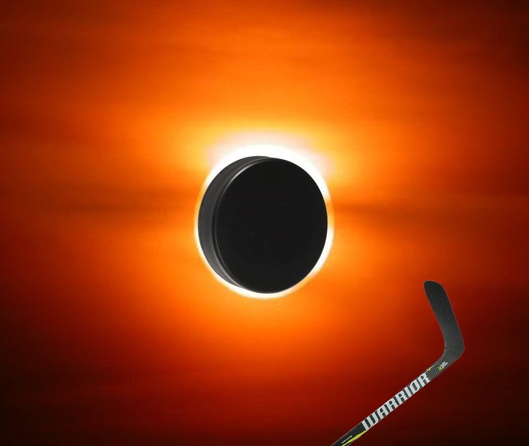 dylan_dundas's tweet photo. Scientist discovered the real cause of yesterday's eclipse #alphaqx #warriorvip #strikeforspeed @WarriorHockey @HermsSports https://t.co/Kwez6f08yn