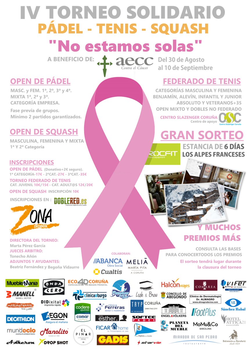 DOBLERED's tweet photo. Últimos días para inscribirse en el Torneo solidario 
"NO ESTAMOS SOLAS" a beneficio de AECC.
PADEL TENIS O SQUASH🎾💖
https://t.co/eszEE6tC3P https://t.co/YQB0Nyho1e