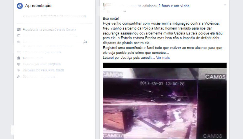 Cadela prenha é morta a tiros por PM em Belém, no Pará glo.bo/2v3tkOH #G1